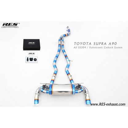 RES Valvetronic Catback Exhaust - 2019+ Toyota Supra GR A90/A91 - JDMuscleCat Back Exhaust SystemRES.20183304 Stainless Steel1:Burnt Double Wall 3/3.5/4 in.