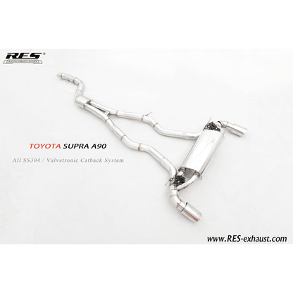 RES Valvetronic Catback Exhaust - 2019+ Toyota Supra GR A90/A91 - JDMuscleCat Back Exhaust SystemRES.20183304 Stainless Steel1:Burnt Double Wall 3/3.5/4 in.