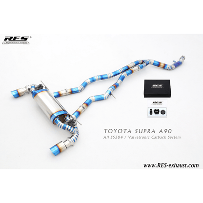 RES Valvetronic Catback Exhaust - 2019+ Toyota Supra GR A90/A91 - JDMuscleCat Back Exhaust SystemRES.20183304 Stainless Steel1:Burnt Double Wall 3/3.5/4 in.