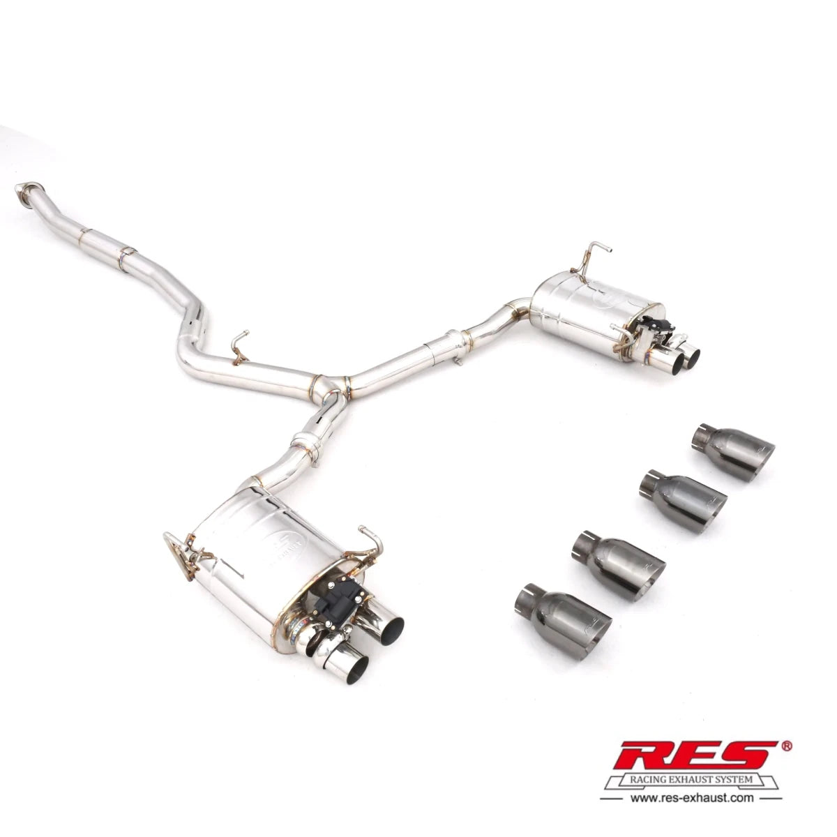RES x JDMuscle [22 - 26 WRX] Valvetronic Catback Exhaust MT&CVT - JDMuscleCat Back Exhaust SystemJDM-WRX22-RES.20001304 Stainless Steel1:Burnt Double Wall 3/3.5/4 in.