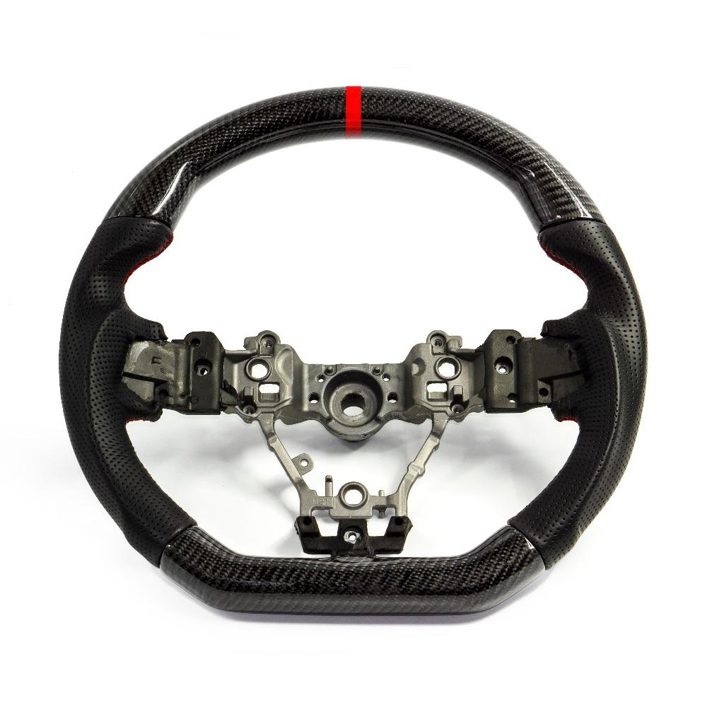 Reshingu Carbon Fiber Steering Wheel - 2015+ WRX/STI-RESH-WRX-STR-Black Carbon/Leather/Red Stripe-RESH-WRX-STR-Black Carbon/Leather/Red Stripe-Steering Wheels-Reshingu-Carbon/Leather/Red Stripe-JDMuscle