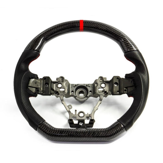 Reshingu Carbon Fiber Steering Wheel - 2015+ WRX/STI-RESH-WRX-STR-Black Carbon/Leather/Red Stripe-RESH-WRX-STR-Black Carbon/Leather/Red Stripe-Steering Wheels-Reshingu-Carbon/Leather/Red Stripe-JDMuscle
