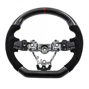 Racing Art [15-21 WRX/STI] Carbon Fiber Steering Wheel - Leather/Suede