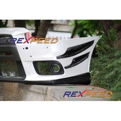 Rexpeed [08-15 Mitsubishi Evo X] V-Style Carbon Fiber Canards - JDMuscleCanardsREX R90
