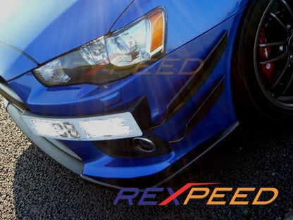 Rexpeed [08-15 Mitsubishi Evo X] V-Style Carbon Fiber Canards - JDMuscleCanardsREX R90