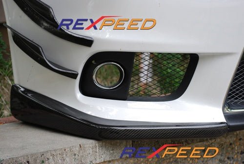 Rexpeed [08-15 Mitsubishi Evo X] V-Style Carbon Fiber Canards - JDMuscleCanardsREX R90