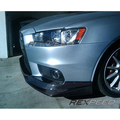 Rexpeed [08-15 Mitsubishi Evo X] Varis Style Carbon Splitter - JDMuscleFront Wind SplitterREX R109