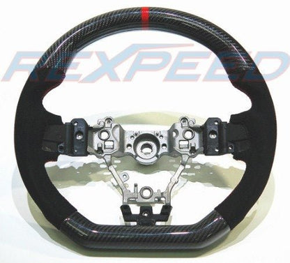 Rexpeed [15 - 21 WRX/STI] Carbon Fiber & Alcantara w/ Red Line Steering Wheel | G42 - JDMuscleSteering WheelsG42