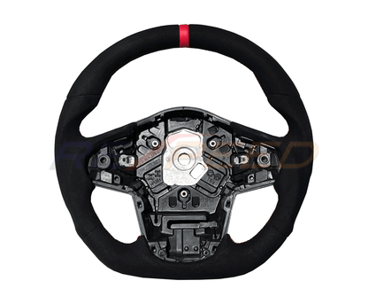 Rexpeed 2020+ Supra GR Black Suede Steering Wheel | TS71 - JDMuscleSteering WheelsYellowOrange
