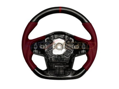 Rexpeed 2020+ Supra GR Carbon Fiber RED Leather Steering Wheel | Matte| TS47RM - JDMuscleSteering WheelsTS47RM
