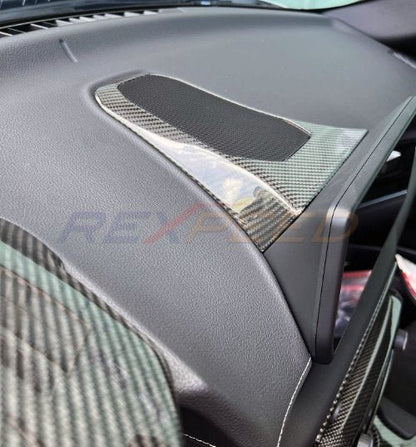 Rexpeed 2020+ Supra GR Dry Carbon Center Speaker Cover | Gloss | TS78 - JDMuscleTrim KitsTS78