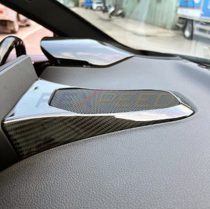 Rexpeed 2020+ Supra GR Dry Carbon Center Speaker Cover | Gloss | TS78 - JDMuscleTrim KitsTS78
