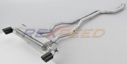 Rexpeed 2021+ Supra GR Stainless Steel Front + Mid Pipe + Muffler + Dry Carbon Tips | TS17 - 21+ - JDMuscleCat Back Exhaust SystemTS17-21+