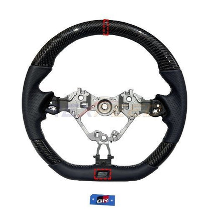 Rexpeed 2022+ GR86 / BRZ Carbon Fiber BLACK Leather Steering Wheel | Gloss | FR79 - JDMuscleSteering WheelsFR79