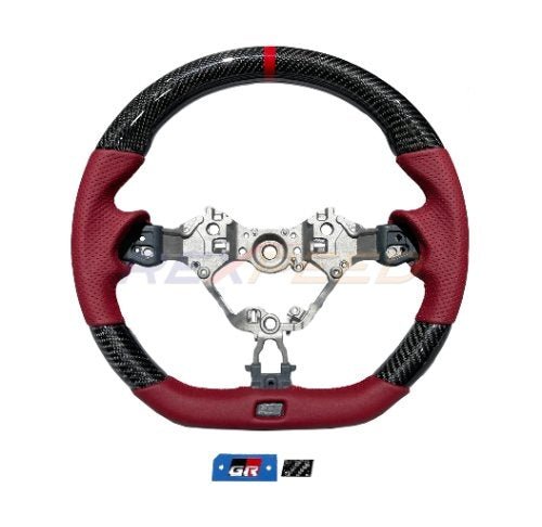 Rexpeed 2022+ GR86 / BRZ Carbon Fiber RED Leather Steering Wheel | Gloss | FR79R - JDMuscleSteering WheelsFR79R