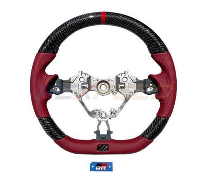 Rexpeed 2022+ GR86 / BRZ Carbon Fiber RED Leather Steering Wheel | Matte | FR79RM - JDMuscleSteering WheelsFR79RM