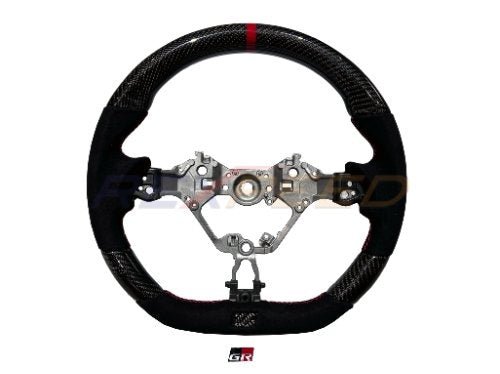 Rexpeed [22+ GR86 / BRZ] Carbon Fiber BLACK Suede Steering Wheel | Gloss | FR80 - JDMuscleSteering WheelsFR80