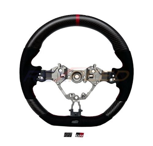 Rexpeed [22+ GR86 / BRZ] Carbon Fiber BLACK Suede Steering Wheel | Gloss | FR80 - JDMuscleSteering WheelsFR80