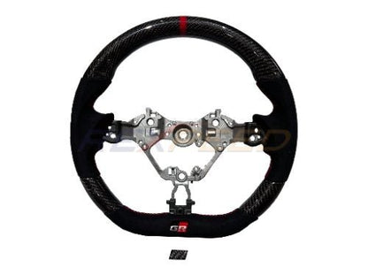 Rexpeed [22+ GR86 / BRZ] Carbon Fiber BLACK Suede Steering Wheel | Gloss | FR80 - JDMuscleSteering WheelsFR80
