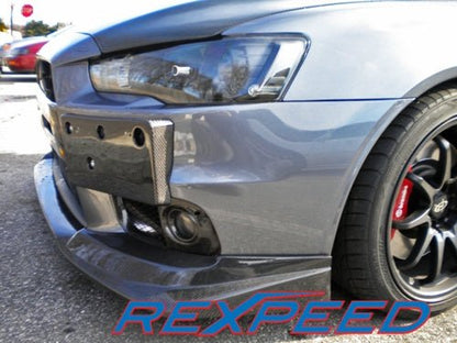 Rexpeed Carbon Fiber License Plate Bracket Mitsubishi EVO X 2008 - 2015 | R174 - JDMuscleLicense Plate Relocation KitsR174