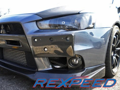 Rexpeed Carbon Fiber License Plate Bracket Mitsubishi EVO X 2008 - 2015 | R174 - JDMuscleLicense Plate Relocation KitsR174