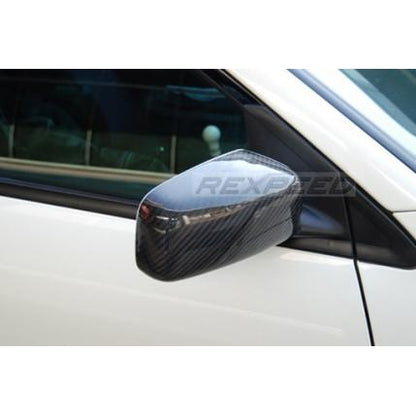 Rexpeed Carbon Fiber Mirror Covers | 2003-2007 Mitsubishi Evo 8/9 (R15)-REX R15-REX R15-Aftermarket Mirrors-Rexpeed-JDMuscle