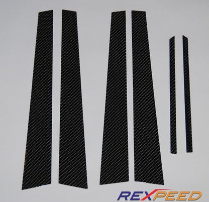 Rexpeed Carbon Fiber Pillar Trim Mitsubishi Evo 7 - 9 2001 - 2007 | R35 - JDMuscleExterior GarnishesR35