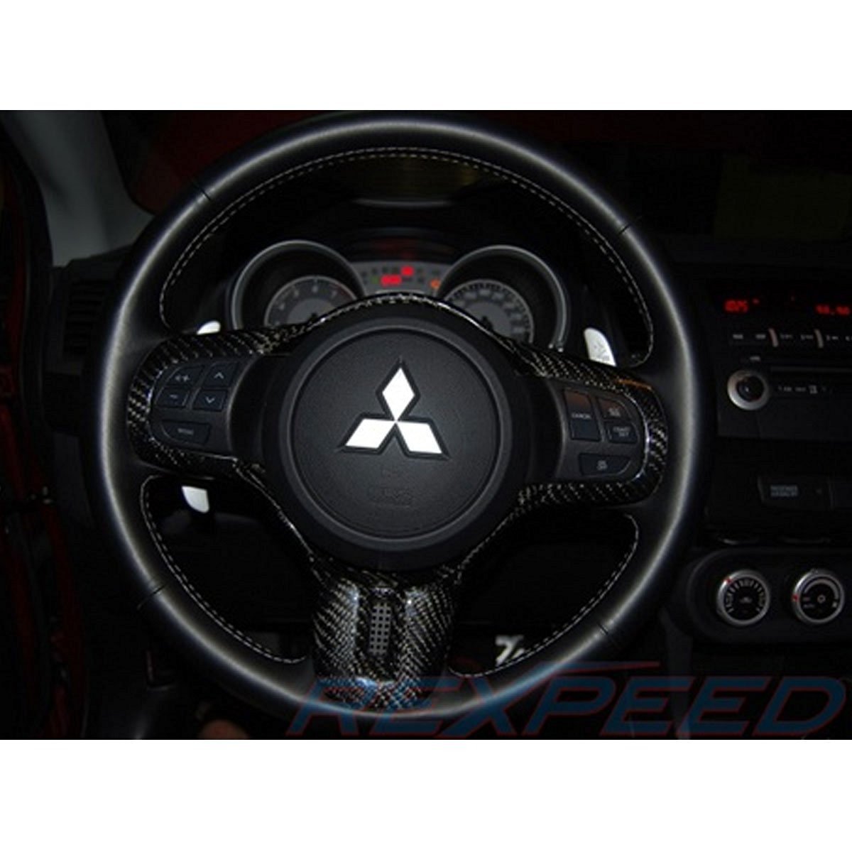 Rexpeed Carbon Fiber Steering Wheel Cover | 2008-2015 Mitsubishi Evo X (R165)-REX R165-REX R165-Trim Kits-Rexpeed-JDMuscle