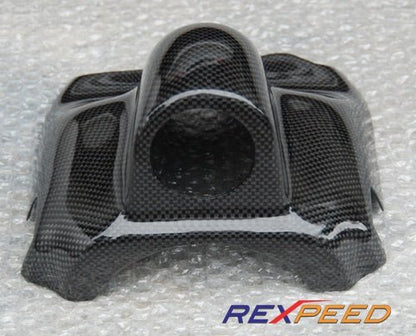 Rexpeed Carbon Fiber Steering Wheel Gauge Pod Single Mitsubishi EVO 7 - 9 2001 - 2007 | R65 - JDMusclePodsR65