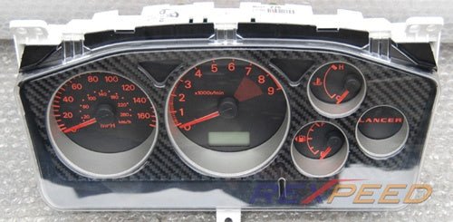 Rexpeed CT9A Carbon Gauge Cluster - High Gloss Mitsubishi Evolution VIII & IX 2003 - 2007 | R63 - JDMuscleMulti GaugesR63