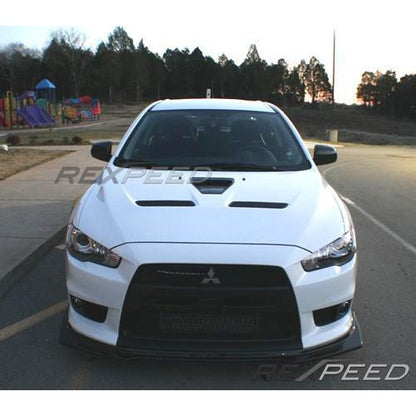 Rexpeed Ralliart Style Carbon Splitter | 2008-2015 Mitsubishi Evo X (R108)-REX R108-REX R108-Front Wind Splitter-Rexpeed-JDMuscle