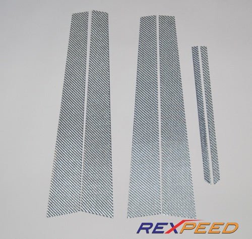 Rexpeed Silver Carbon Fiber Pillar Trim Mitsubishi EVO VIII/IX 2003 - 2007 | R36 - JDMuscleExterior GarnishesR36