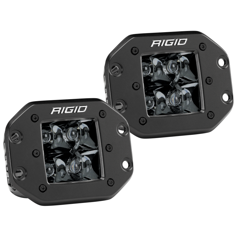 Rigid Industries D2 - Midnight Edition Flush Mount Spot Lights-rig212213BLK-849774019234-Rigid Industries-JDMuscle