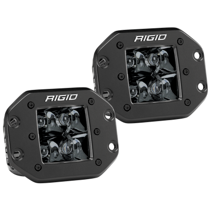 Rigid Industries D2 - Midnight Edition Flush Mount Spot Lights-rig212213BLK-849774019234-Rigid Industries-JDMuscle