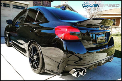 OLM HIGH POINT DUCKBILL TRUNK SPOILER CRYSTAL BLACK SILICA 15-21 Subaru WRX & STI | A.70026.1-D4S