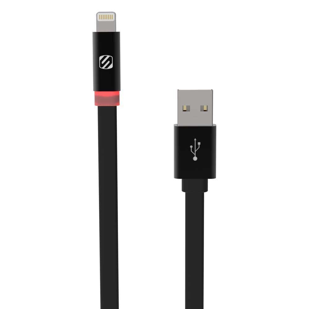 Scosche FlatOut Lightning to USB Cable w/Charge LED 3ft Black - Universal-SCO-I3FLED-Electronic Miscellaneous-Scosche-JDMuscle