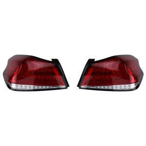 Spec-D Sequential LED Tail Lights - Subaru WRX / STI 2015+-SCDLT-WRX15RLED-SQ-TM-SCDLT-WRX15RLED-SQ-TM-Tail Lights-Spec-D Tuning-Chrome Housing w/ Red Lens and Red LED Bar-JDMuscle
