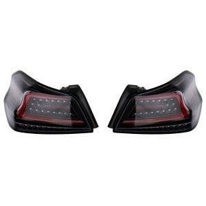 Spec-D Sequential LED Tail Lights - Subaru WRX / STI 2015+-SCDLT-WRX15BKLED-SQ-TM-SCDLT-WRX15BKLED-SQ-TM-Tail Lights-Spec-D Tuning-Glossy Black Housing w/ Clear Lens and Red LED Bar-JDMuscle