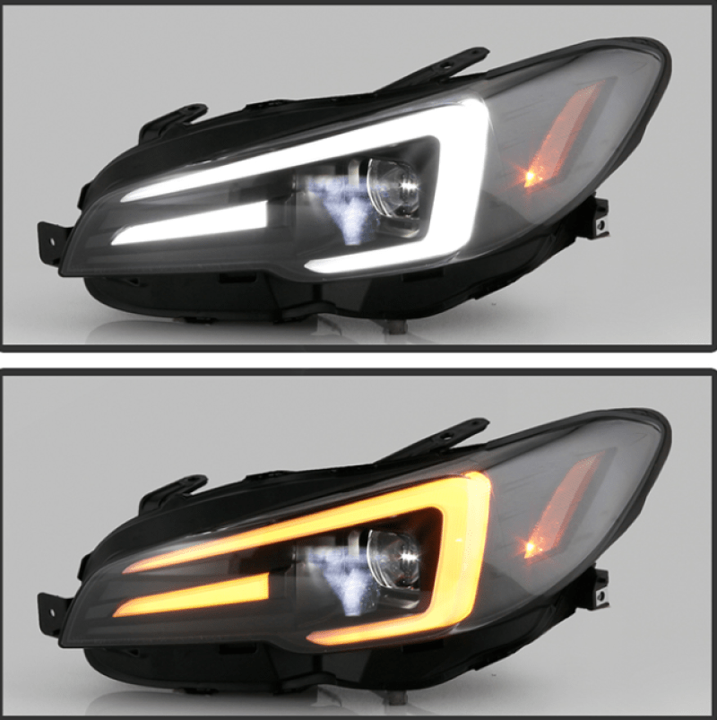 Spyder [15-21 WRX Limited, 18-21 STI] Apex Series Sequential LED Headlights PRO-YD-SWRX15LEDAP-SBSEQ-BK - JDMuscleHeadlightsspy5088109