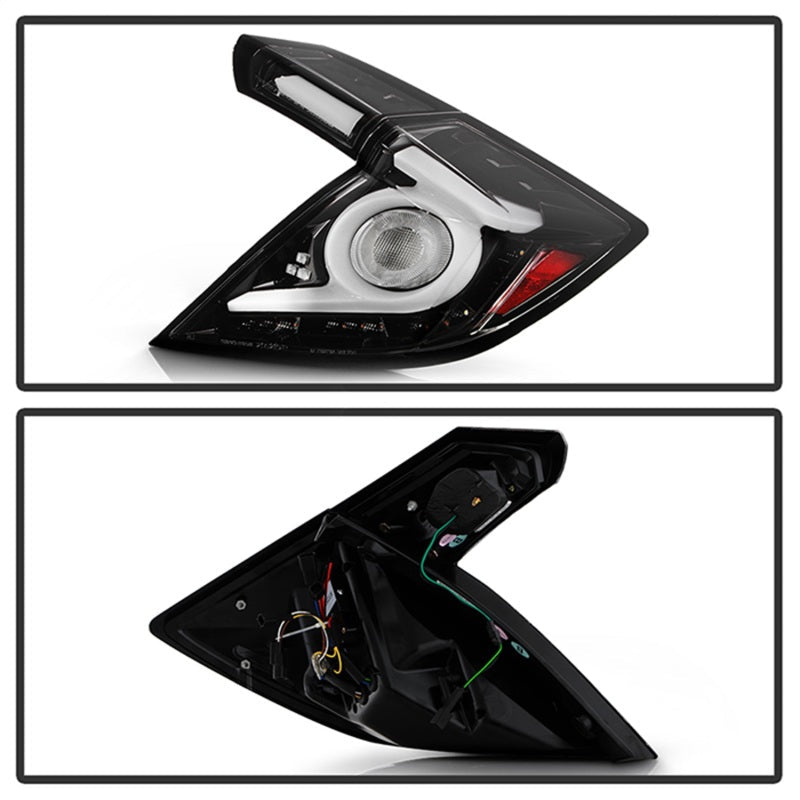 Spyder 16 - 19 Honda Civic 5 Door Hatchback Light Bar LED Tail Lights - Black Chrome| ALT - YD - HC16HB - BC - JDMuscleNon - Categorizedspy5088819