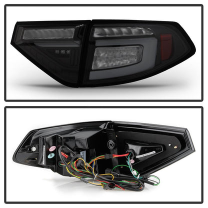 Spyder LED Tail Lights Seq Signal Black Smoke Subaru WRX Hatchback 2008-2014-spy5086747-5086747-Tail Lights-Spyder-JDMuscle