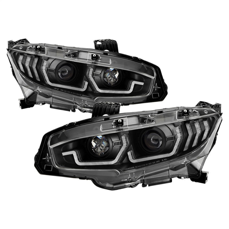 Spyder Projector Headlights Black Honda Civic 2DR / 4DR / Hatchback 2016 - 2020 | 5087867 - JDMuscleHeadlight Projectorsspy5087867