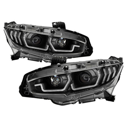 Spyder Projector Headlights Black Honda Civic 2DR / 4DR / Hatchback 2016 - 2020 | 5087867 - JDMuscleHeadlight Projectorsspy5087867