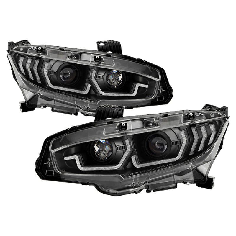 Spyder Projector Headlights Black Honda Civic 2DR / 4DR / Hatchback 2016 - 2020 | 5087867 - JDMuscleHeadlight Projectorsspy5087867