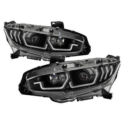 Spyder Projector Headlights Black Honda Civic 2DR / 4DR / Hatchback 2016 - 2020 | 5087867 - JDMuscleHeadlight Projectorsspy5087867