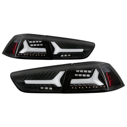 Spyder V2 LED Tail Lights Black Mitsubishi Lancer 2008 - 2014 / Evolution X 2008 - 2014 | 5088130 - JDMuscleTail Lightsspy5088130