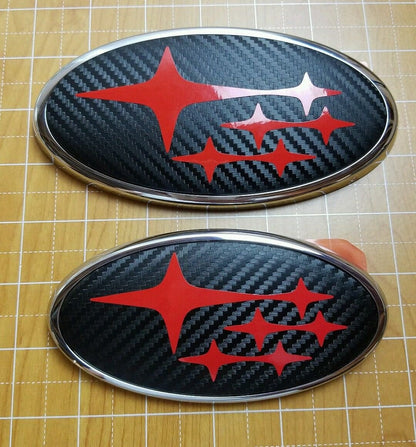 Sticker Fab [15 - 26 WRX] 3D Carbon Fiber Front and Rear Emblem Overlays - JDMuscleOrnaments and Emblems22WRXFR3DBK3D Carbon (Black)Black (Gloss)