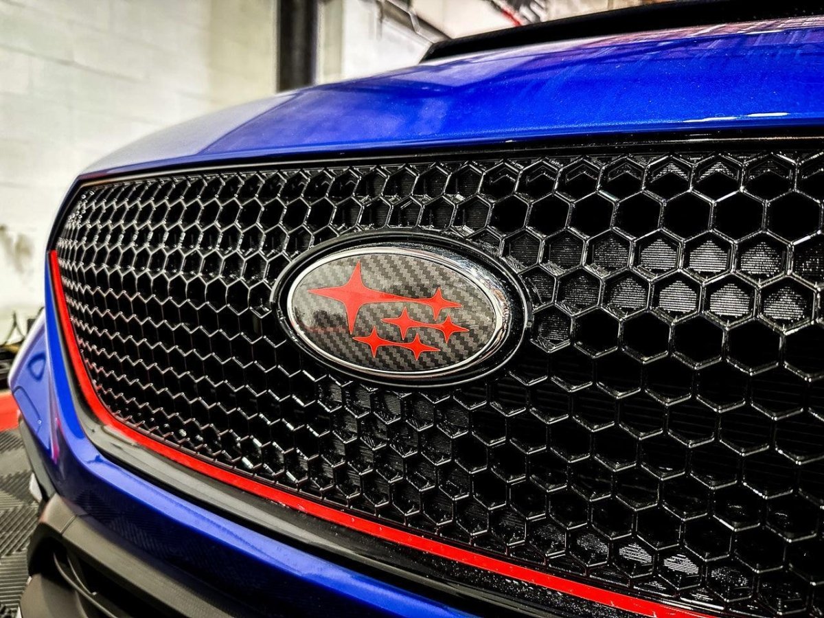 StickerFab [22 - 26 WRX] Printed Series Front and Rear Emblem Overlays | Gloss / Red | ST - 02GR - JDMuscleOrnaments and EmblemsST-02GR