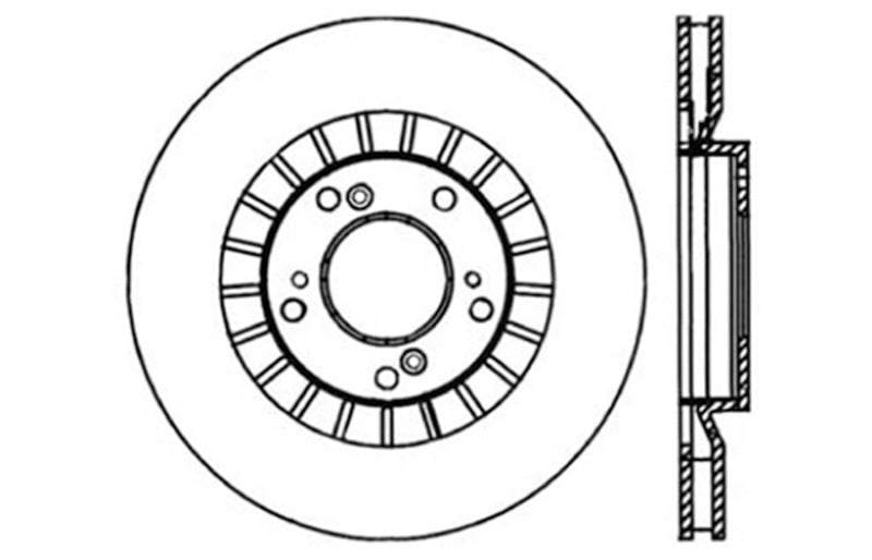 StopTech 00 - 09 Honda S2000 Front Cryo Drilled Left Rotor - JDMuscleNon - Categorizedsto128.40048CL