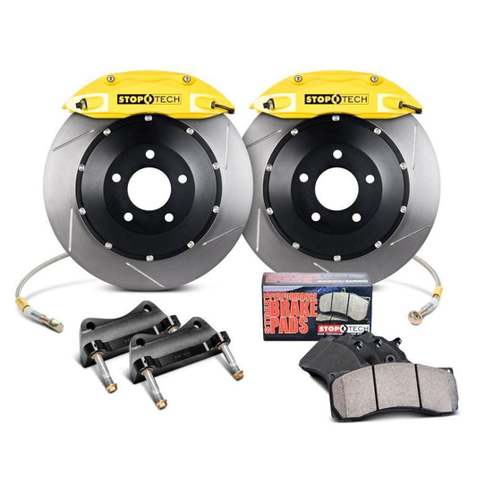 Stoptech ST-40 Front Big Brake Kit 328x28 Rotors Yellow Honda Civic Si Sedan 2006-2011 (83.434.4300.81)-st83.434.4300.81-83.434.4300.81-Big Brake Kits-Stop Tech-JDMuscle